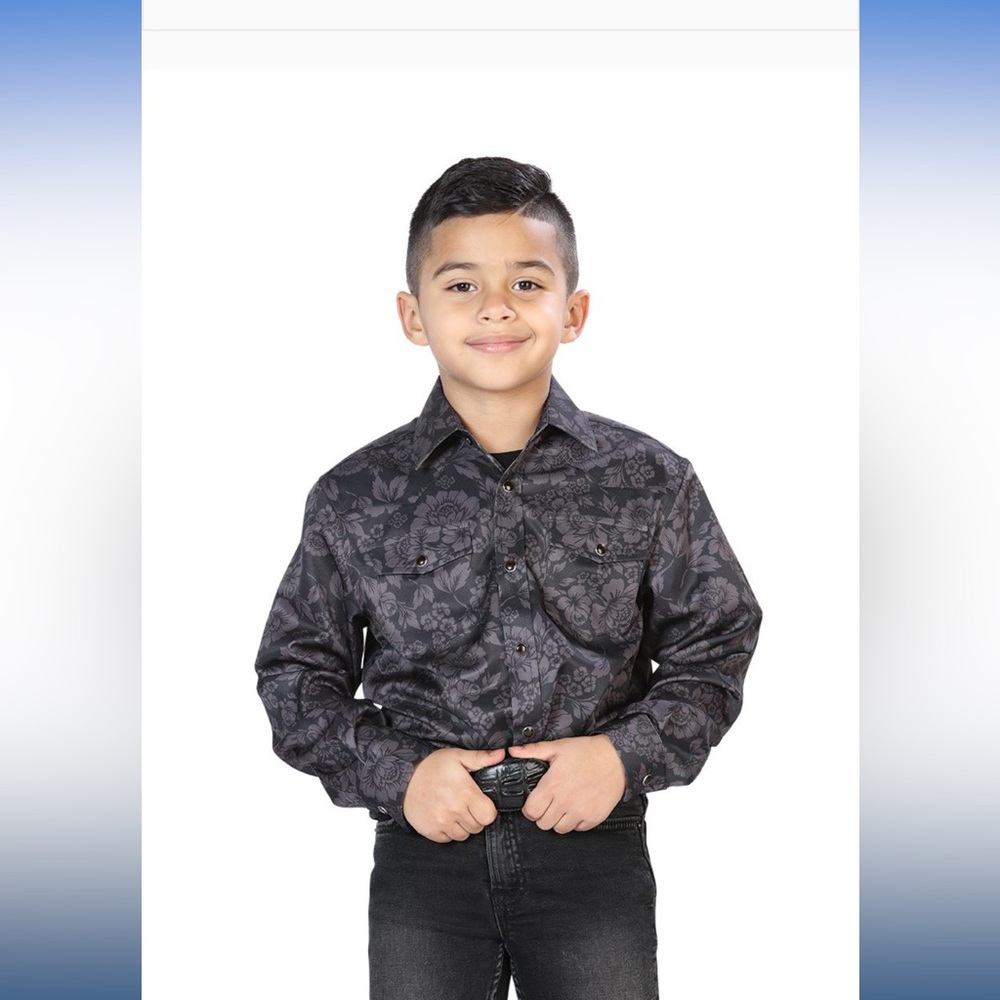 Black Button Up Kids Shirt
